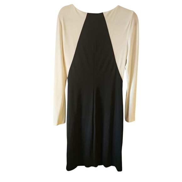 Lauren Ralph Lauren colorblock rouched waist sheath dress sz 10 cream black - Picture 2 of 5